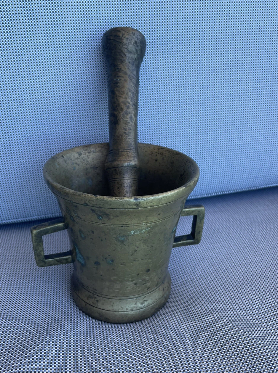 Antique 18 Century Colonial Bronze Apothecary Mortar Pharmacy