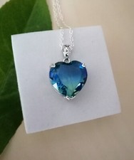 Beauty Blue Topaz Gemstone 925 Sterling Silver Handmade Pendant S-41