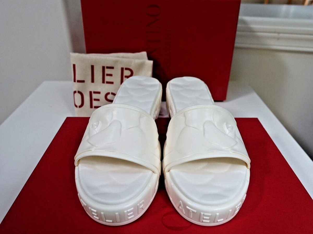 Slide Sandal Valentino Slides White Valentino Rockstud Flat