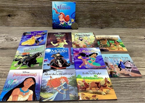 12 Disney Bedtime Story Books Various Scholastic Mermaid Mulan Beauty Snow White - Picture 13 of 18