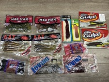 Huge Lot Of Soft Plastic Lures Bait Mad Man Renegade Berkley Gulp AAT Creme