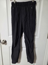 Eddie Bauer Womans black Drawstring Performance Joggers Size 4 Cuffed Ankle