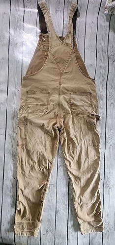 Carhartt Bib Overalls Mens 38x32 Tan 102987-211 Knee Thrashed Trashed Distressed - Picture 3 of 23