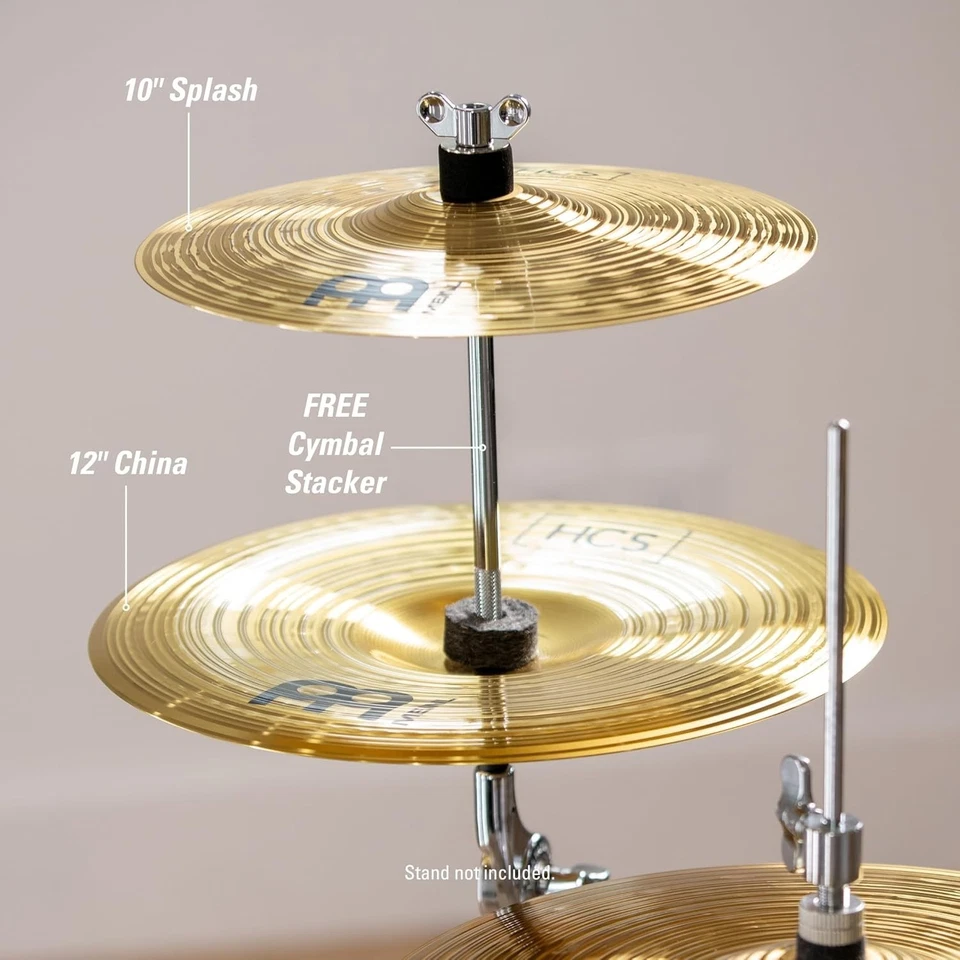 Actualiza tu sonido: paquete de platillos HCS con salpicaduras de 10", China de 12" y apilador adicional Foto 4 de 4