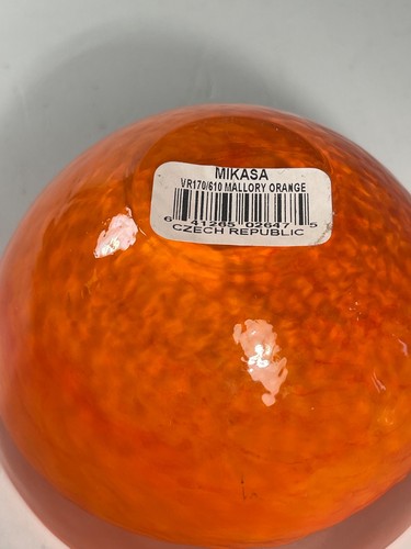 Vintage Mikasa Mallory Orange Glass Votive Candleholder 4 in. - Picture 7 of 8