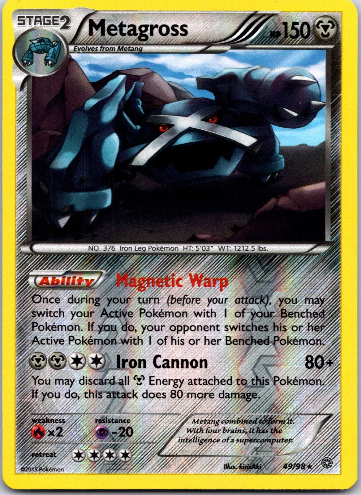 Metagross 49/98 Rare Ancient Origins Pokemon Reverse Holo LP