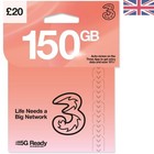 Three 4G/5G SIM Card - Ultimate £20 Bundle with 200GB Data + Free Travel Roaming