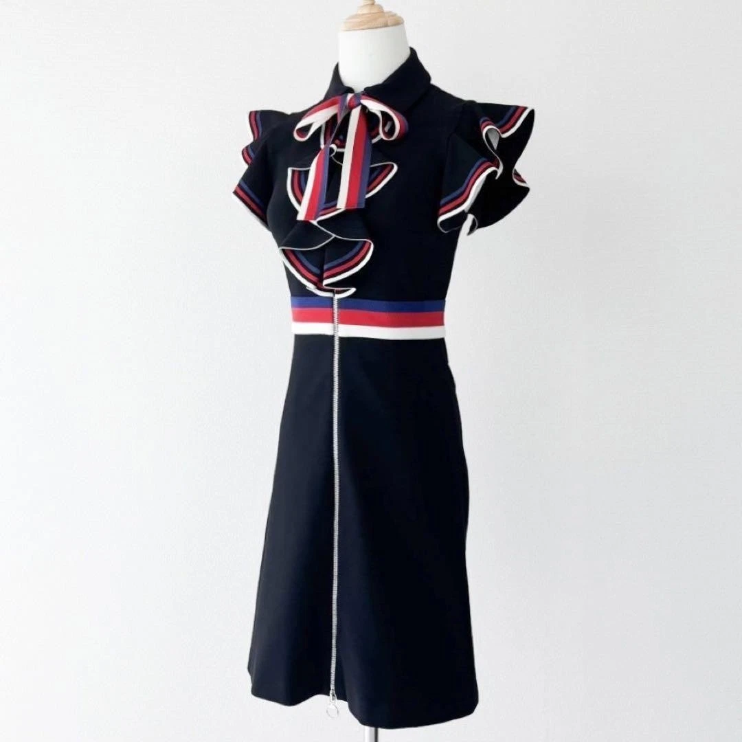 Bellissimo articolo ✨️GUCCI Abito in jersey linea web con papillon zip XS Nero