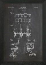 movie theater chair design Framed Wall Art Poster Canvas Print Picture