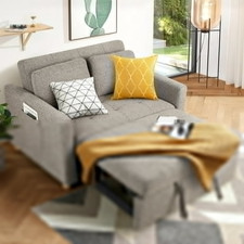 3-in-1 Convertible Sofa Bed Sleeper Sofa Pull-Out Bed with Reclining Backrest US