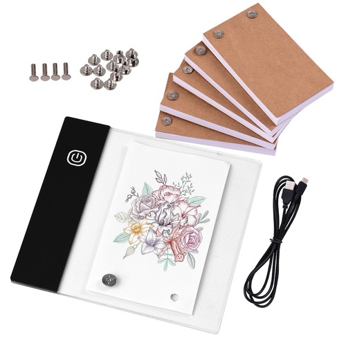 Flip Book Kit With Mini Light Pad LED Lightbox Tablet Design With Hole TDW - Picture 4 of 8