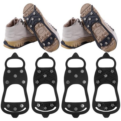 2 Pairs Non Slip Gripper Spike Ice Traction Cleats Walk Traction Cleat Ice Sn...