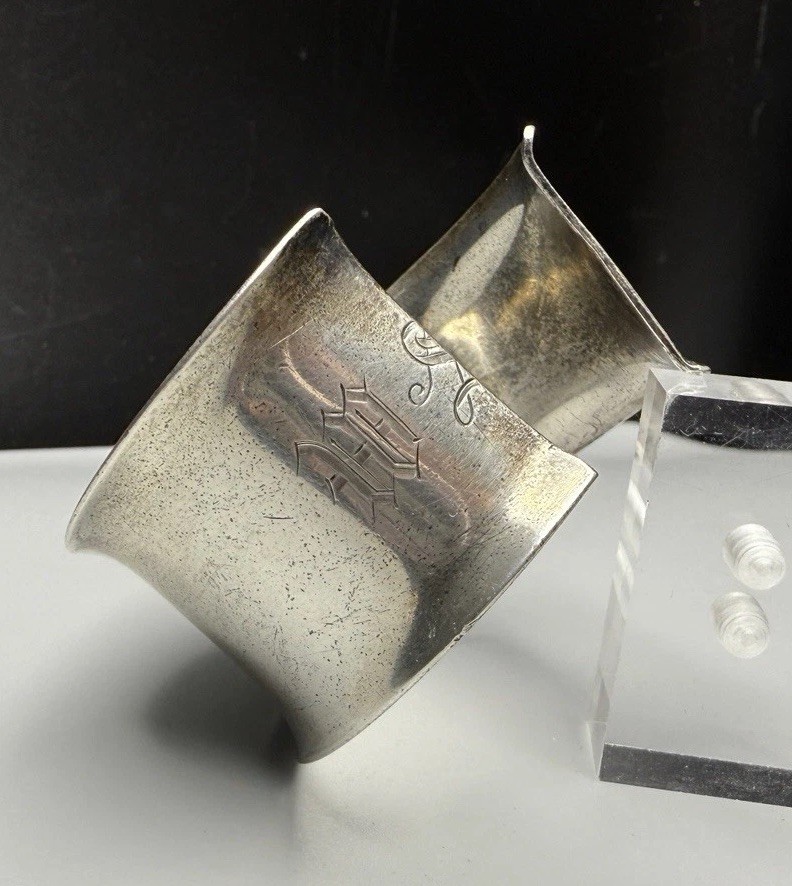 Cuff Bangle Concave Sterling Silver Repurposed Na… - image 8