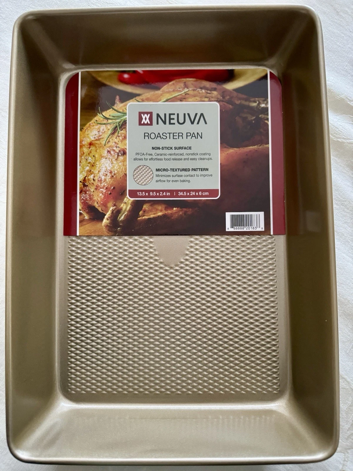 Neuva Roasting Pan 13.5x 9.5x2.4 Inches Non Stick and High Quality