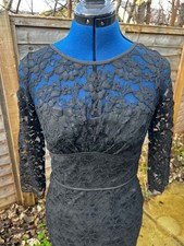 Marks and Spencer Black Lace Pencil Dress Size 6 UK