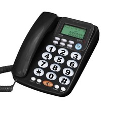 TelPal Corded Big Button Telephone for Elderly Caller ID Landline Black