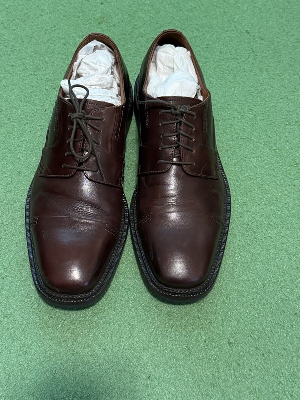 Johnston And Murphy Brown Leather Bicycle Toe Dress Shoe Size 10
