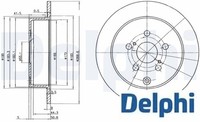 2X Bremsscheibe Delphi BG3822 2 Bremsscheiben Hinterachse Hinten FüR Toyota