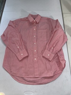 J.Crew Women s XS Etienne Oversized Shirt Cotton Poplin Red/Pink