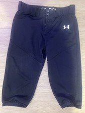 Under Armour Youth XL Black Baseball Pants YXL Boys Knicker Style Elastic Cuff