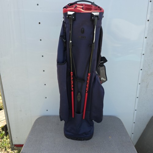 Ping Hoofer 14 stand bag/ Cart Bag, Red / Navy / Grey, Nice - Picture 11 of 15