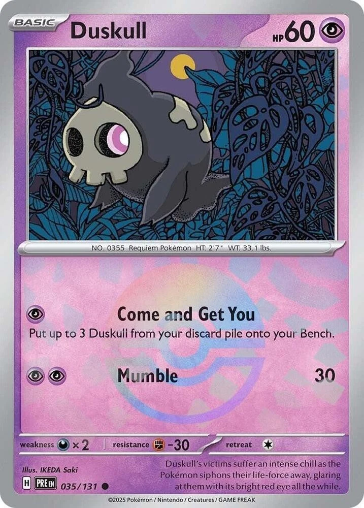 Duskull (Poke Ball Pattern) 035/131 - Pokemon Prismatic Evolutions - LP - HOLO