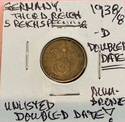 1938 Germany 5 Reichspfennig — photo from the most recent tracked eBay sale