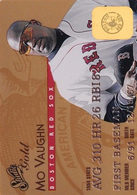 1995 Leaf Studio Baseball Gold Credit Card 39 Mo Vaughn - Boston Red Sox