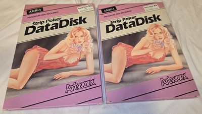 HUGE LOT Commodore Amiga STRIP POKER 3 Artworx 3.5'' disk RARE 7 DISKS! COMPLETE!
