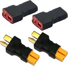 2 Pairs XT30 to T-Plug Connector RC Male Female Adapter for