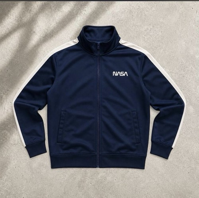 #ad Brand New Mighty Fine Teen Size XL Beautiful NASA Graphic Print Zip Up Jacket $20.00