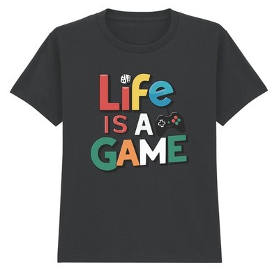Life Is A Game Gaming Hobbies Kinder T-Shirt Würfel Controller Grafik Tee