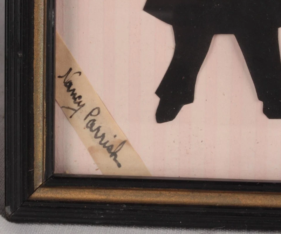 Par de siluetas grupales NANCY PARRISH retrato personajes de Dickens papel antiguo Foto 4 de 4