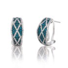 LeVian Earrings Multi-Color Diamond hoop Earrings in 14K White Gold 3/4 cts — photo 2
