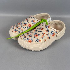 Crocs Classic Crafted Floral Clogs Womens 8 Frappe Unisex M6 212878-2MC New NWT