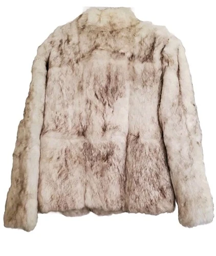 Vtg Women's Niki Dyed Rabbit Fur Beige Jacket SIZE L