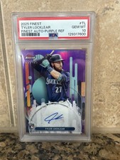 2025 TOPPS FINEST FINEST AUTO PURPLE REFRACTOR TYLER LOCKLEAR ROOKIE /125 PSA 10