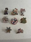 Disney Set Of 8 Holiday Pins Mickey Goofy Pluto Christmas Halloween 4th Of July — photo 1