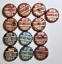 Lot Of 13 BIG CHIEF Orange Rootbeer Cherry Port Strawberry Cork Soda Bottle Caps