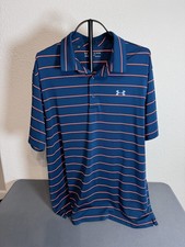 Under Armour Polo Shirt Men's Size XL Performance Heatgear Teal Orange Golf