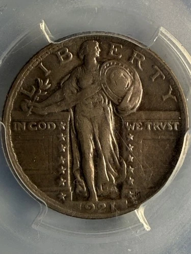 1921 25C  Standing Liberty Silver Quarter PCGS XF40 Great Detail for Tough Date