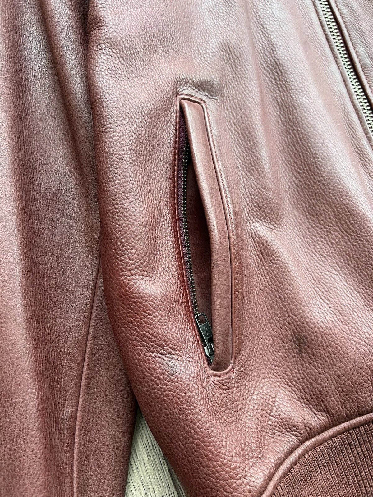 First MFG Motorcycle Leather Bomber Jacket XL image 6