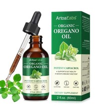 Organic Oregano Oil Drops 70% Carvacrol Immune Function Support Gut Health 60ml