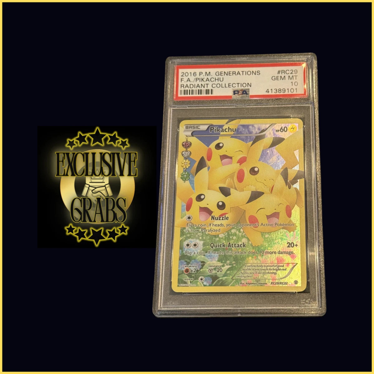 Pikachu Pokémon TCG Grade 10 XY Individual Collectible Card Game