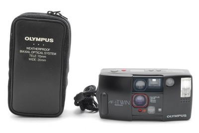 [ Mint ] Olympus AF-1 Twin QD 35mm Film Camera Point & Shoot  w/Case JAPAN