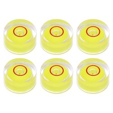 6pcs Round Bubble Level 12x6mm Mini Circular Bullseye Spirit Level, Yellow