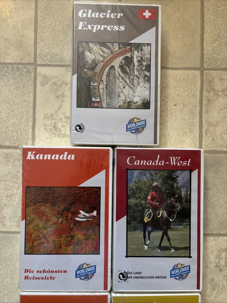 5 VHS OVP  Reisevideos Kanada Canada-West Hamburg Portugal Glacier Express