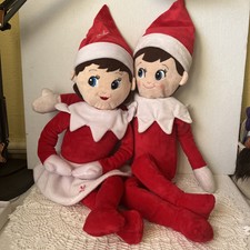 Elf On The Shelf 27" Plushee Pals Huggable Boy  Girl Set preowned