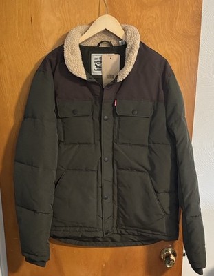 Levis Puffer Jacket Mens Medium Green