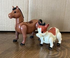 Vintage Fisher Price Little People Pony and Cow
